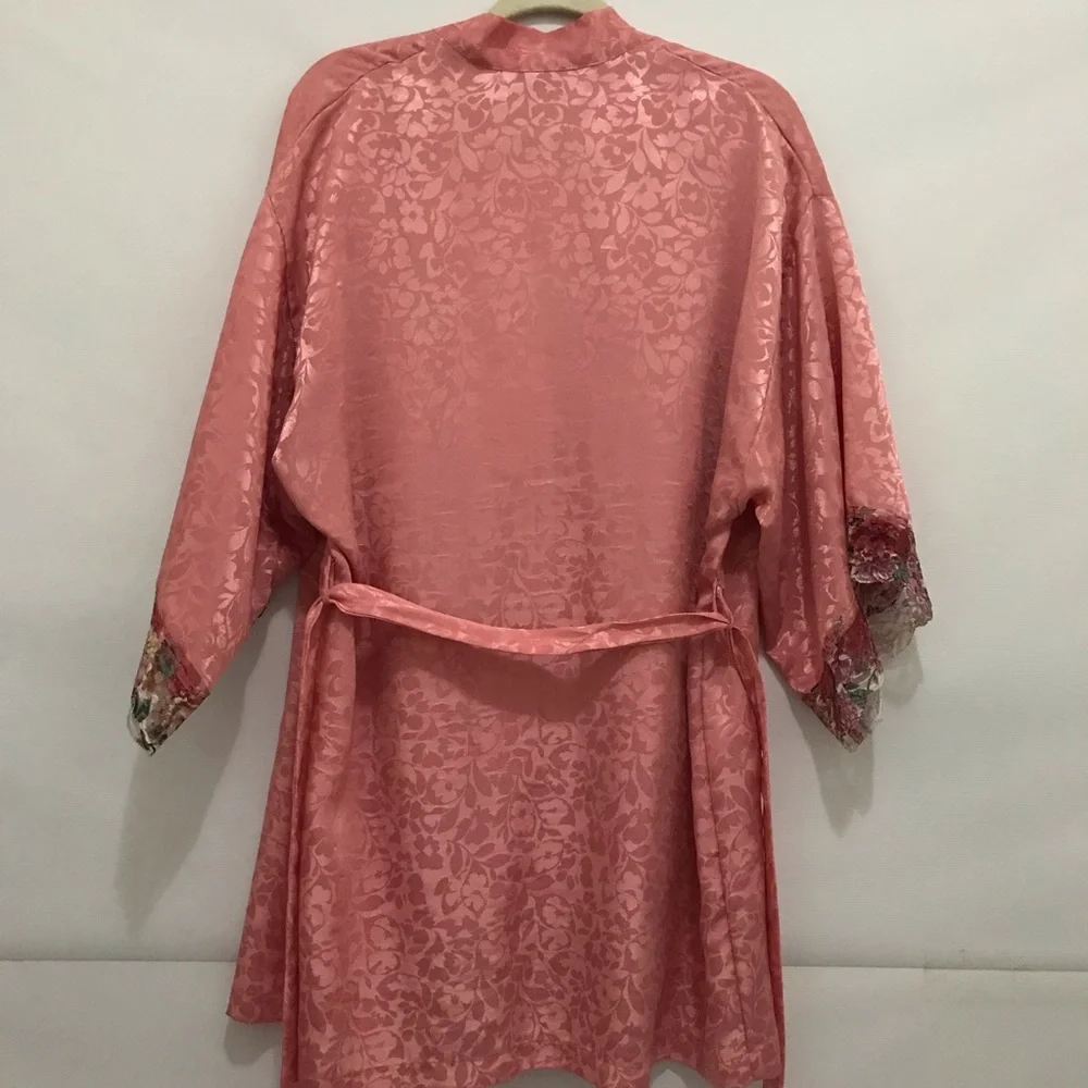 Vintage Val Mode Elegant Pink Kimono Robe Size M